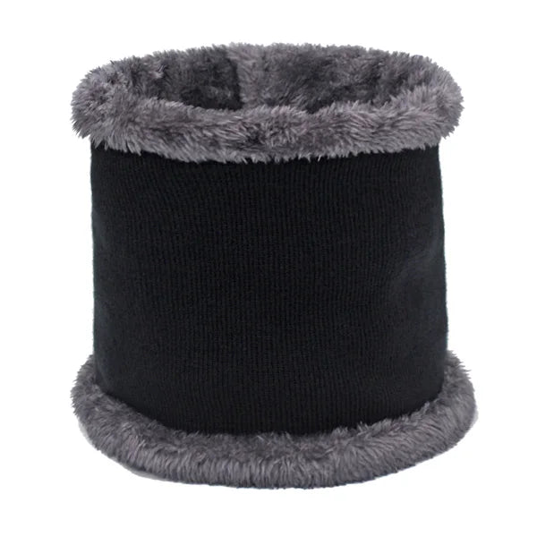 Men Winter Knitted Hat Cap Scarf Fur Mask