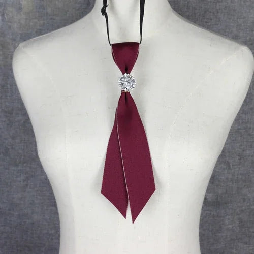 Korean Retro British Bowtie, Elegant Collar Necktie for Women's Formal Dress