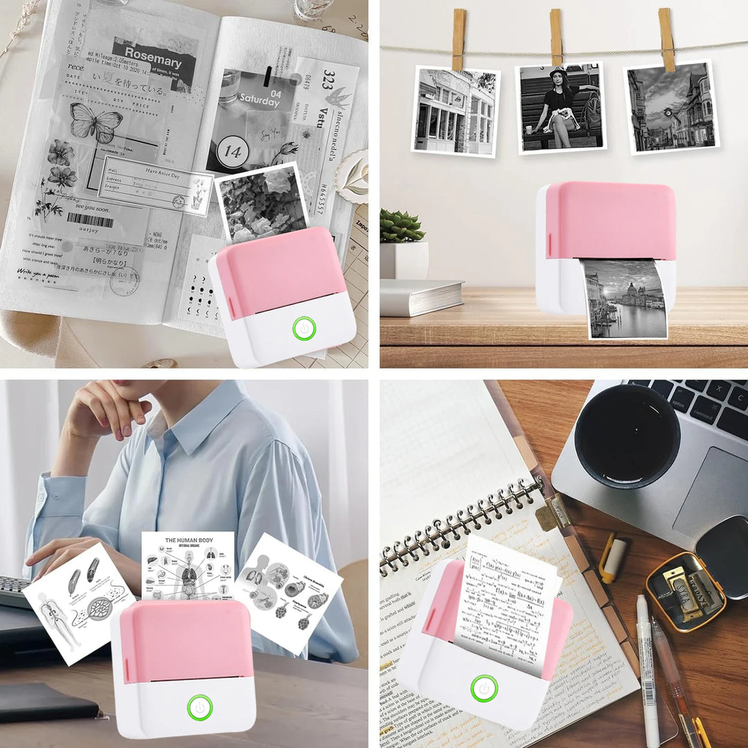 Portable wireless mini printer, mini photo printer label printer for printing photos, labels and notes, perfect holiday gift