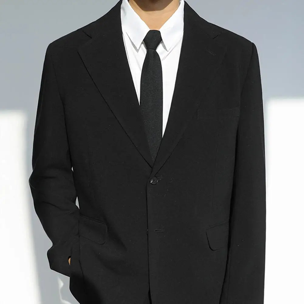 Ties Preppy Style Men Women Black Necktie