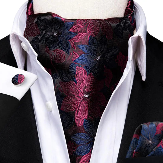 Tie Brand Silk Mens Ascot Hanky Cufflinks