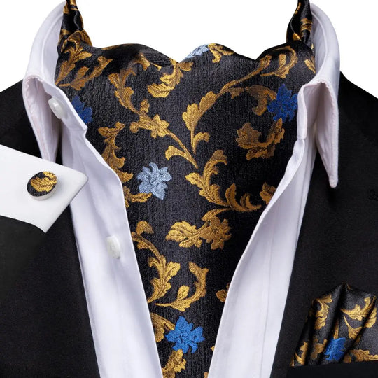 Tie Brand Silk Mens Ascot Hanky Cufflinks