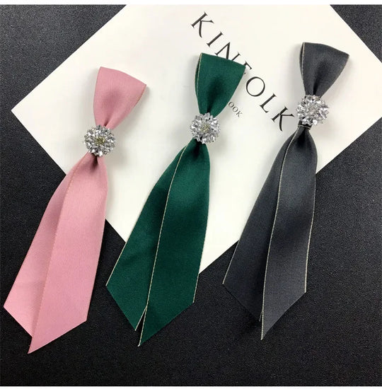 Korean Retro British Bowtie, Elegant Collar Necktie for Women's Formal Dress