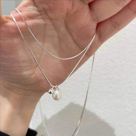 Wear Double Layer Pearl Necklace Light