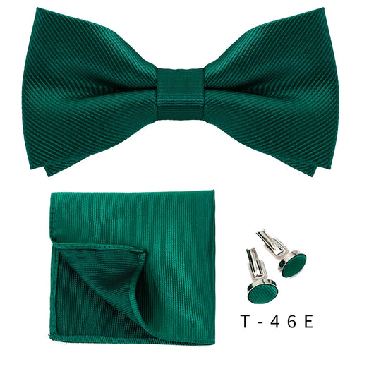 Bowtie Set 3pcs Solid Color Bow Tie For Men