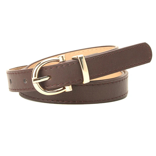 Leather Female Belt Strap Black Brown Green